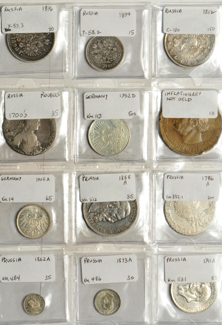 World Coins - Nineteen coins, all from Russia or Germany.