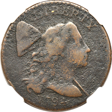 1794 (C-4a) half cent NGC F details/environmental damage, and a 1794 (S-31) large cent NGC VG details/corrosion.