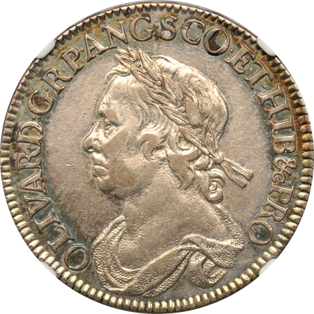 Great Britain - Cromwell 1658 halfcrown (Spink-3227) NGC XF-45.