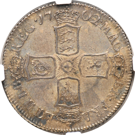 Great Britain - 1702 Anne Shilling (Spink-3584) NGC AU-58.