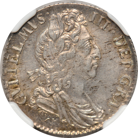 Great Britain - 1697 William III sixpence (Spink-3538, N-63) NGC MS-63.