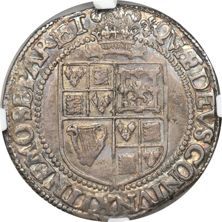 Great Britain - 1621 James I Shilling (Spink-2669) NGC XF details/graffiti.