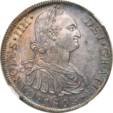 Spain - Colonial - 1805 (Lima) 8-reales NGC MS-62.