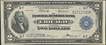 1918 $2 Chicago PCGS AU-50.