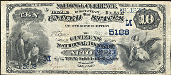 1882 $10 Alton, IL Charter# 5188 Date Back. VF.