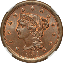 1851 NGC MS-66 BN.