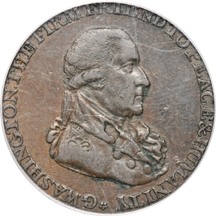 1760 Voce Populi PCGS VF-30, and a 1795 Grate halfpenny.