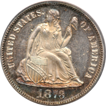 1873 No Arrows, Closed 3. PCGS PF-64CAM CAC.