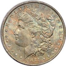 1887 PCGS MS-65 (rattler).