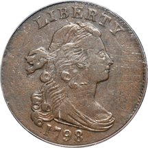 1798 2nd Hair Style (S-186, Die State A) PCGS VF-30.