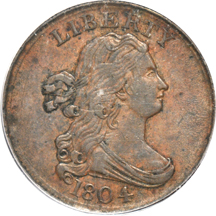 1804 Plain 4 - Stemless (C-13). PCGS AU-55.