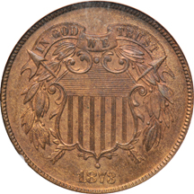 1873 Closed 3 NGC PF-65 RB.