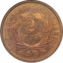 1873 Closed 3 NGC PF-65 RB.