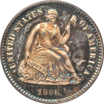 1866 PCGS PF-64CAM.