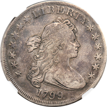 1799 (B-5, BB-157) NGC VF details/repaired/plugged.