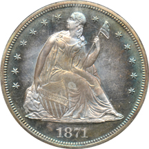 1871 ANACS PF-64.