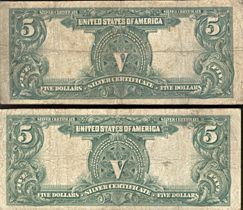 Two 1899 $5 VG.