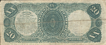 1880 $20 Small Seal Red Numbers. F.