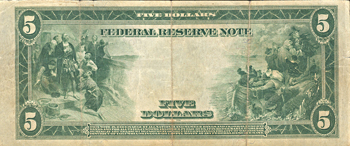 Group of ten large-size Federal Reserve Notes.