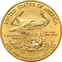 1997 $50 American Gold Eagle, World Trade Center Recovery, PCGS MS-69.