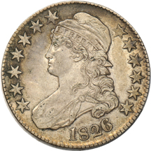 Six XF or better Bust half-dollars.