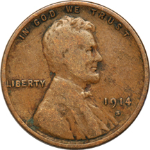 Five key Lincoln cents, as described.