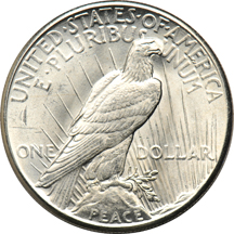 1928 dollar, 1949-S half-dollar, and a 1929 quarter, as described.