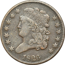 1806, 1826, plus four more different half-cent.