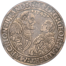 Germany - 1542 and 1593 Thalers, both PCGS VF-35.