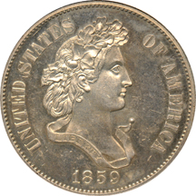 Judd-239:  1859 1/2-Dollar Pattern, silver, NGC.