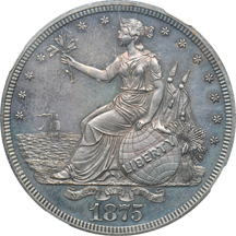 Judd-1420:  1875 Trade Dollar Pattern, silver, NGC.