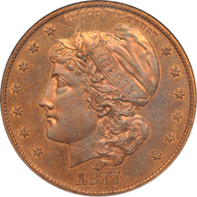 Judd-1539:  1877 Half-Dollar Pattern, copper, NGC.