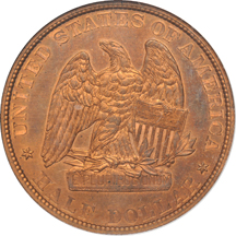 Judd-1539:  1877 Half-Dollar Pattern, copper, NGC.