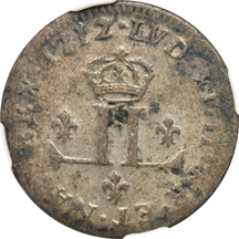 French Colonial - 1712-D 30-deniers, NGC XF-45.