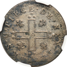 French Colonial - 1712-D 30-deniers, NGC XF-45.