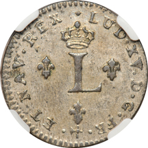 French Colonial - 1739-R sou marque, NGC AU-58.