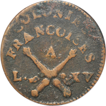 French Colonial - 1767-A sou, no counterstamp, PCGS VF-20.