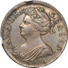 Great Britain - 1702 Anne Shilling (Spink-3584) NGC AU-58.