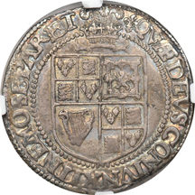 Great Britain - 1621 James I Shilling (Spink-2669) NGC XF details/graffiti.