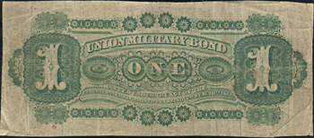 $1 Union Military Bond (Cr. UG-31), Jefferson City, MO  PCGS VF-20.