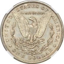 1892-S NGC AU-55, plus three additional Morgan dollars.