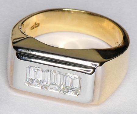 18K Two-Tone Gents Diamond Ring