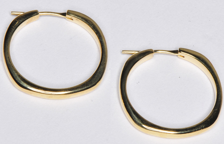 18K Yellow Gold Tiffany and Co. Hoop Earrings