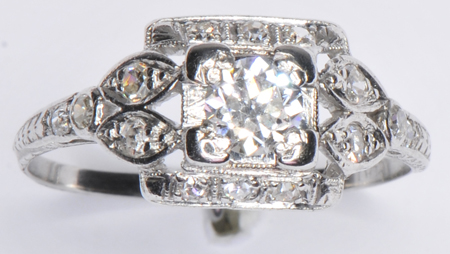 Platinum and Diamond Vintage Ring