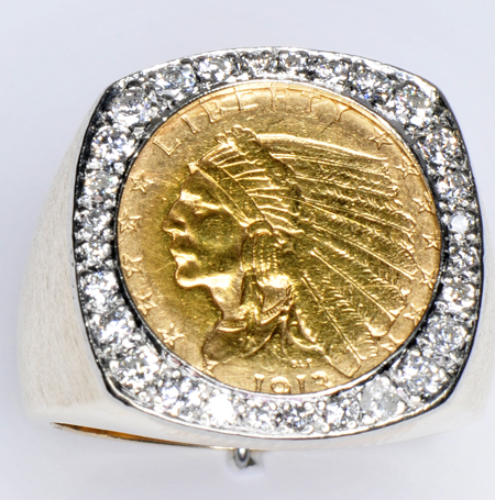 14K Gents Coin Ring