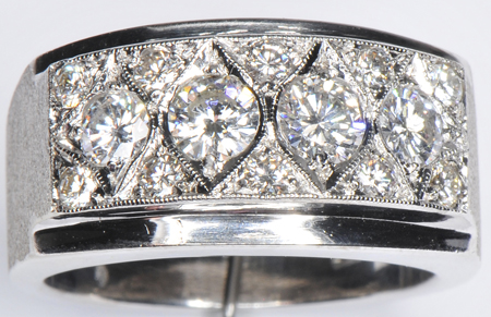 14K White Gold Gent's Diamond Ring