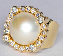 14K Yellow Gold Mabe Pearl Ring