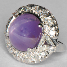 Platinum Diamond and Purple-Pink Natural Star Sapphire