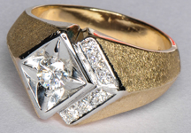 14K Two-Tone Gents Diamond Ring