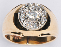 14K Two-tone Gents Diamond Fashion Ring